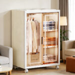 Portable Wardrobe Transparent Plastic Wardrobe