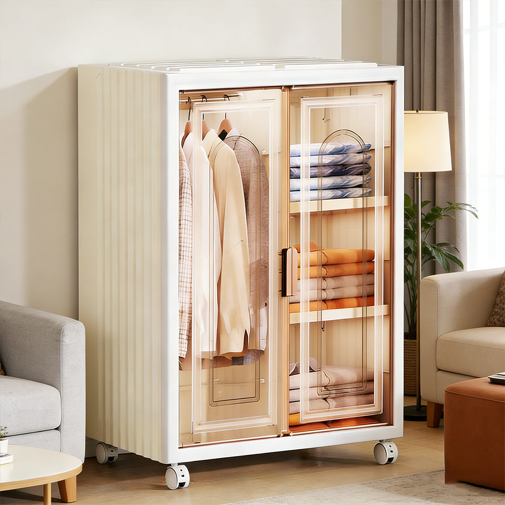 Portable Wardrobe Transparent Plastic Wardrobe