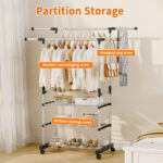 Double Rod Double Rod Multifunctional Clothes Rack