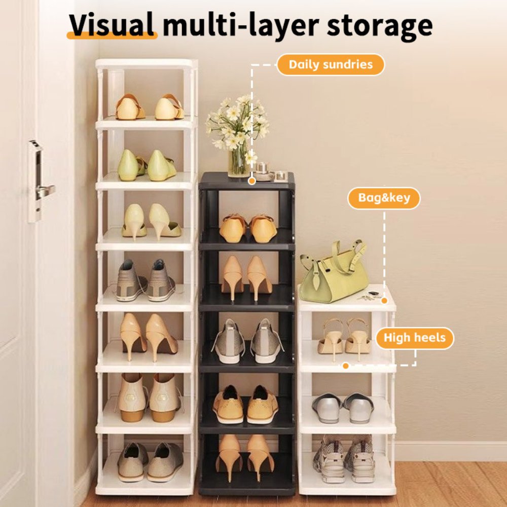 Narrow Shoe Rack Vertical Narrow Shoe Organizer