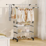 Double Rod Double Rod Multifunctional Clothes Rack