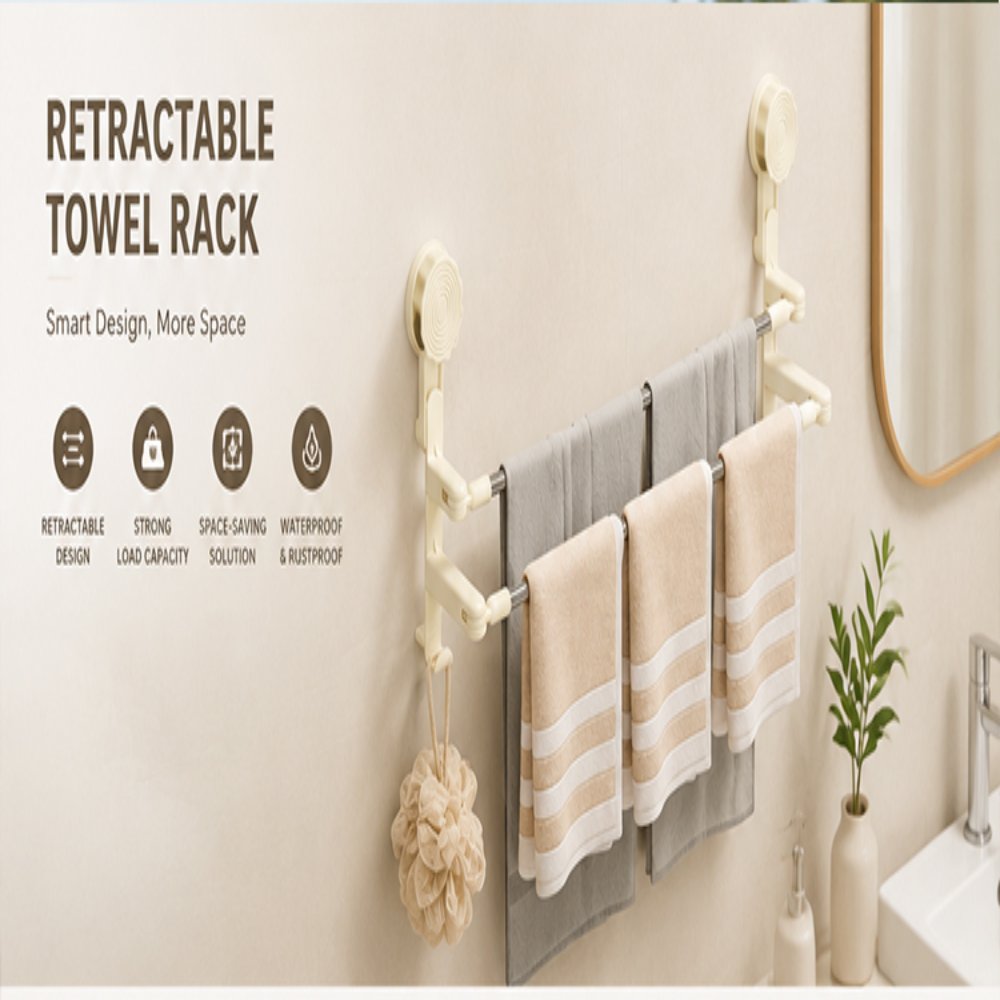 No-Drill Towel Rack Retractable Towel Rack