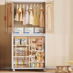 Portable Wardrobe Transparent Plastic Wardrobe