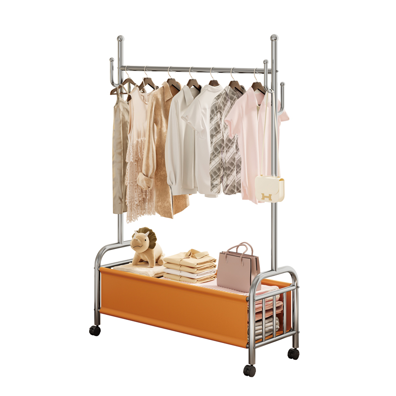Mid‑Century Clothes Rack Leather Clothes Rack