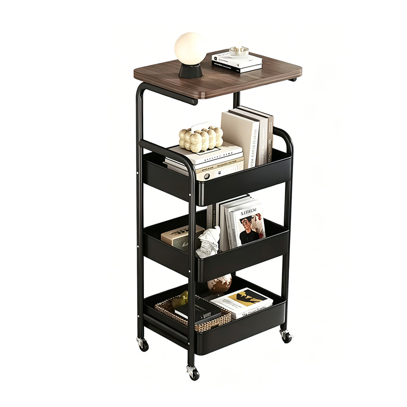Mid‑Century Tea Side Table Vintage Style Utility Cart